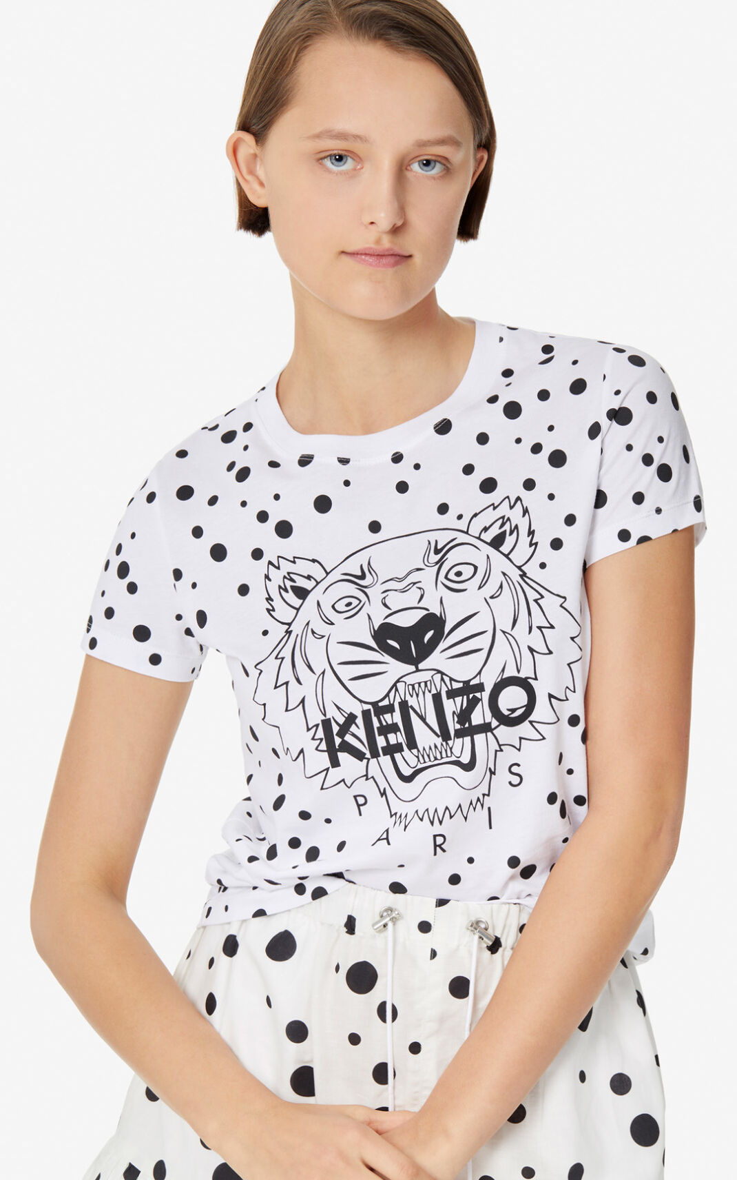 Kenzo Dots 虎 Tシャツ レディース 黒 - TQBZGH201